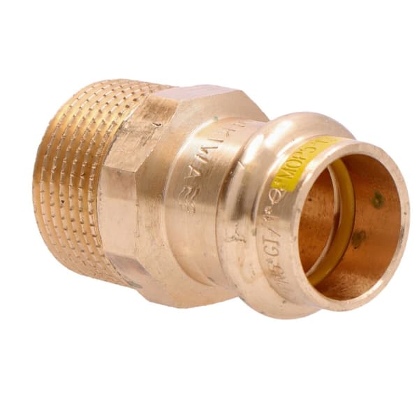 Adapternippel, GZ, 18 x 3/4 brons B Press Gas