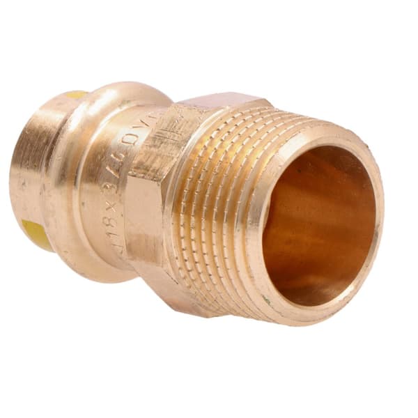 Adapternippel, GZ, 18 x 3/4 brons B Press Gas
