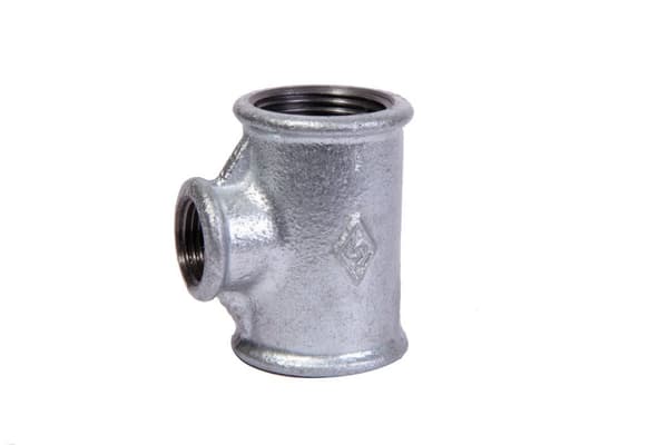 Skrue-på reduktions-T-stykke 3X2X3"" galvaniseret B1, NR25, NR 130R OPAL