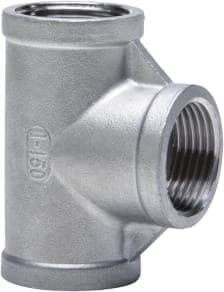 Rustfrit stål gevindskåret T-stykke, hun, 1 1/2"