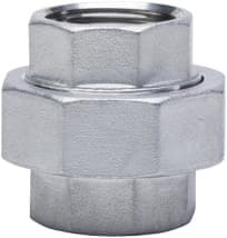 Dobbeltnippel med gevind i rustfrit stål, flad, 1 1/4"