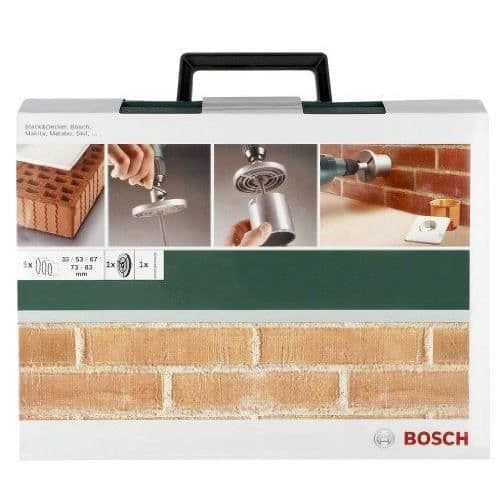 Bosch 2609255629 Hålsågssortiment med hårdmetallspets inklusive bas- och mittborrdiameter 33/53/67/73/83 mm
