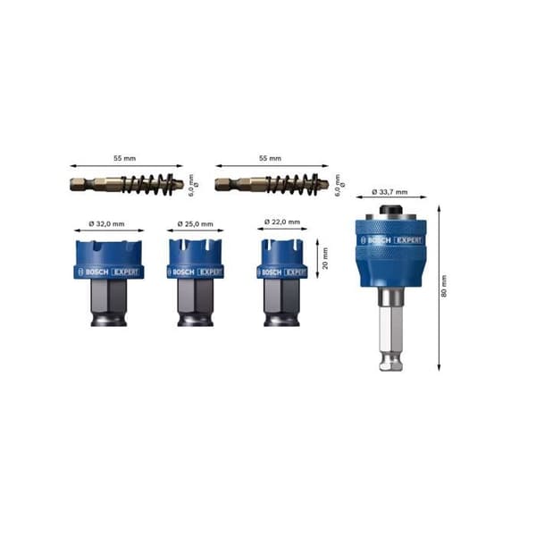 BOSCH Metal Expert hålsågslåda i hårdmetall Ø22/25/32 mm - 3 stycken - 2608900502