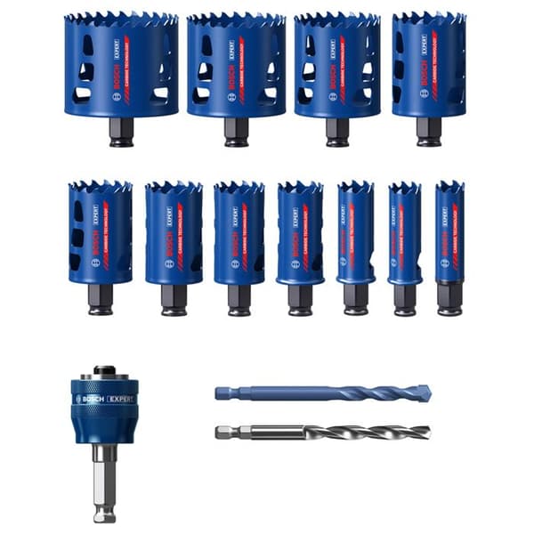 Låda med 11 Expert Tough Material hålsågar med en diameter på 20/22/25/32/35/40/44/51/60/68/76 - BOSCH EXPERT - 2608900448