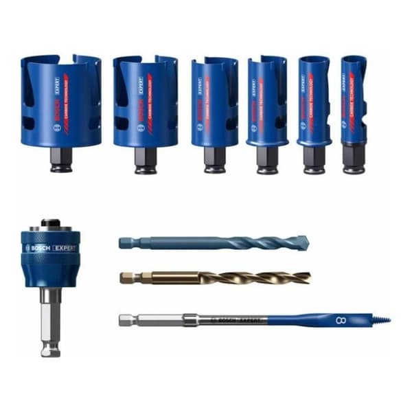 Box med 6 Expert Tough Material hålsågar 10 stycken - BOSCH EXPERT - 2608900490