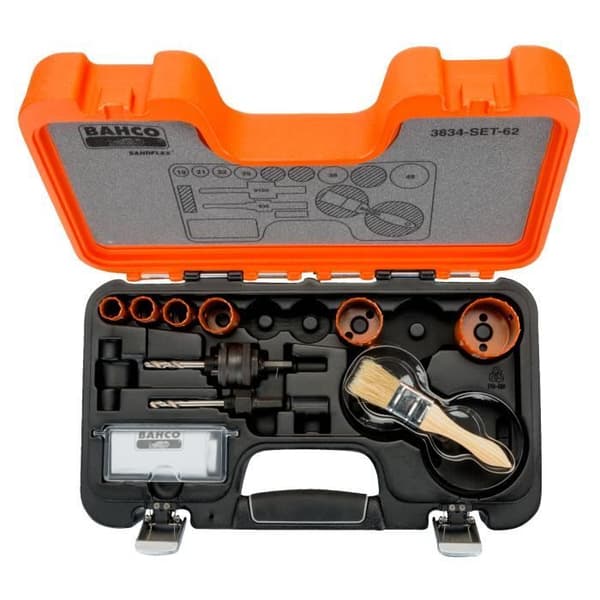 Coffret med hålsågar - Bahco - 3834-SET-62 - Bimetall Sandflex® - 19 till 48 mm - 8 st