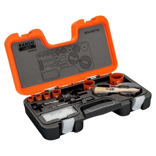 Coffret med hålsågar - Bahco - 3834-SET-62 - Bimetall Sandflex® - 19 till 48 mm - 8 st