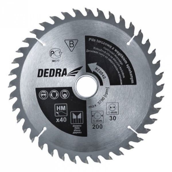 Trepaner - Dedra klämborr - H350100 - Cirkelsåg 350x30mm 100 tänder i sintrat karbid