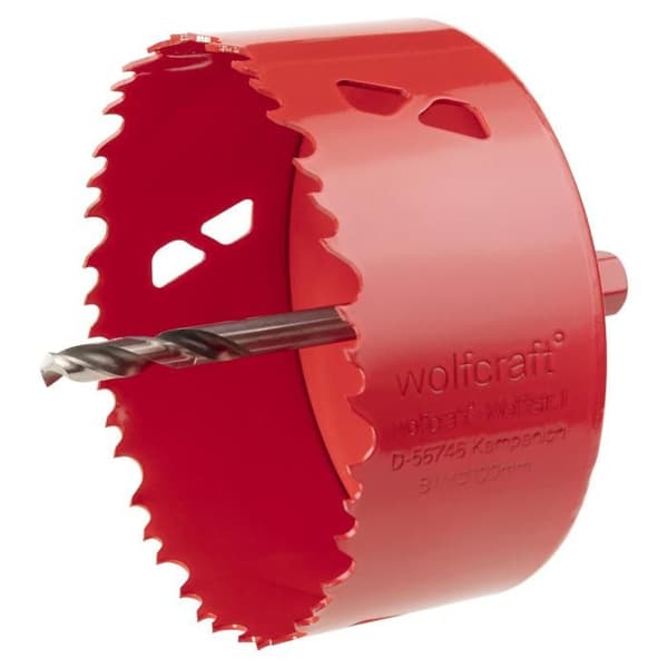 BiM Multi Material Hålsåg - Wolfcraft - Diameter 100 mm - Djup 40 mm - HSS Centreringsborr