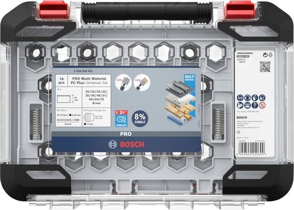 Multimaterial skärblad - Bosch - Pro Power Change Plus - 14 delar - Ø 20 till 76 mm - Transparent förpackning