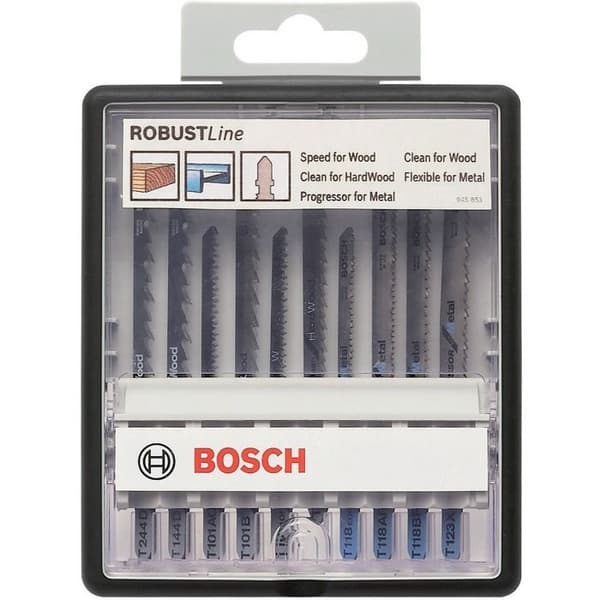 Coffret med 10 stycken Robust Line sticksågblad med T-fäste