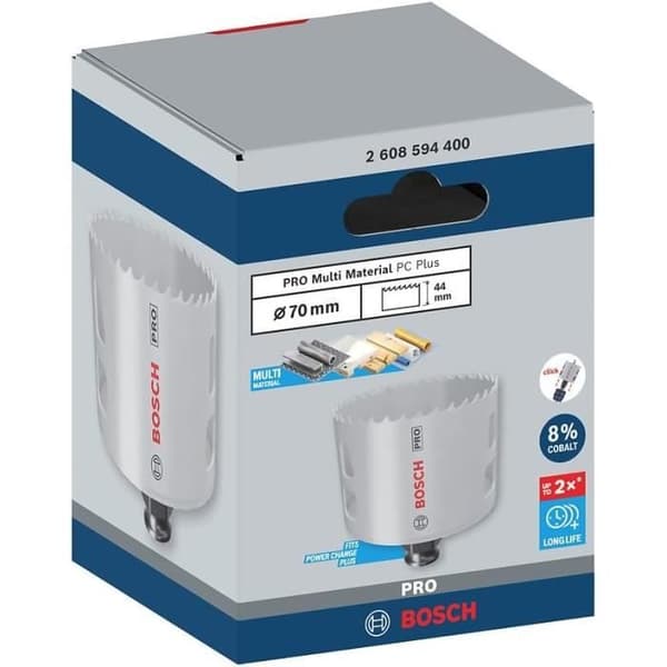 Bosch Pro Multi Material Borrkrona Power Change Plus för Bärande trä, Gipsvägg, Ø 70 mm