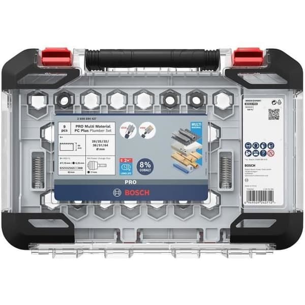 Bosch Set med 9 hålsågar Pro Multi Material Power Change Plus