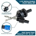 Miniatyrbild 4 av 4: Coffret för HSS Bi-metall Borrkrona - CCLIFE - 18 delar - Ø16-76mm - 2 chuckar - 3 borr