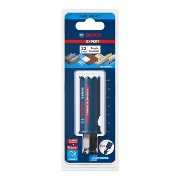 Expert flermaterials hårdmetallhålsåg 22 x 60 mm - BOSCH - 2608900420