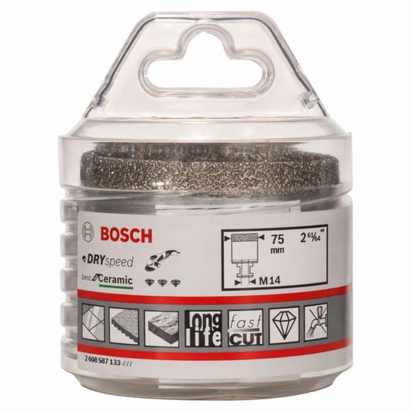 Dry Speed Diamond Hålsåg Bäst för Keramik D. 30 mm lång. 35 mm Bosch
