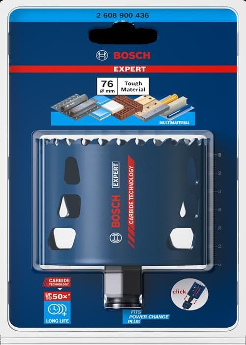 Flermaterial hårdmetallexperthålsåg 76 x 60 mm - BOSCH - 2608900436