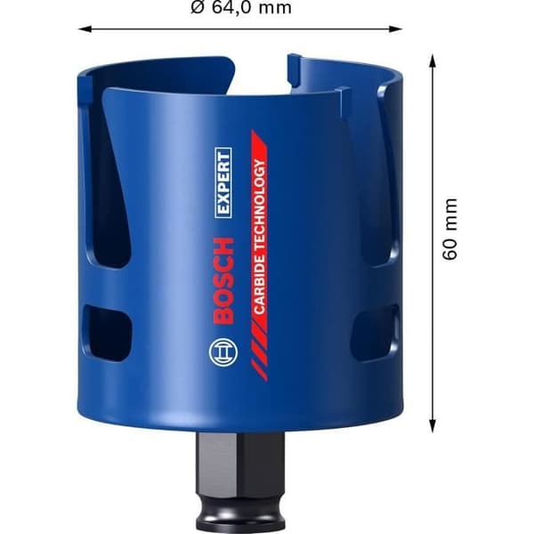 Borrkrona - Bosch - EXPERT Byggmaterial - Ø 64 mm - Hållbarhet 50x - För hårda material