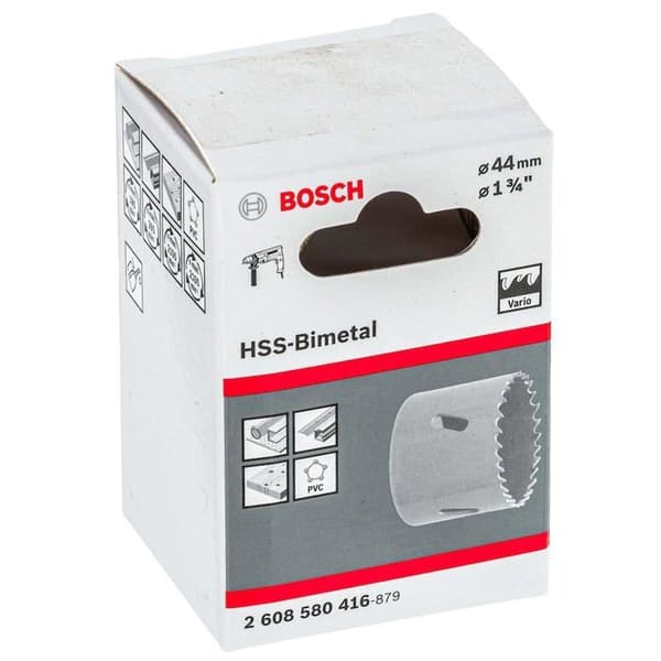 Hålsåg - hålsåg Bosch tillbehör - 2608580416 - HSS bimetall hålsåg för standardadapter 44 mm 1 3/4"
