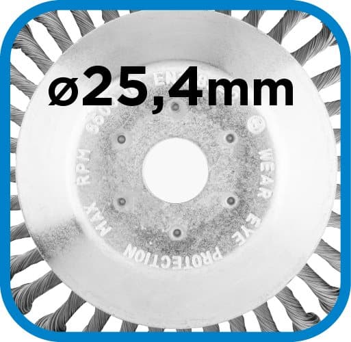 Stålborste för röjsåg 200 x 25,4 mm, hårda, trassliga trådar