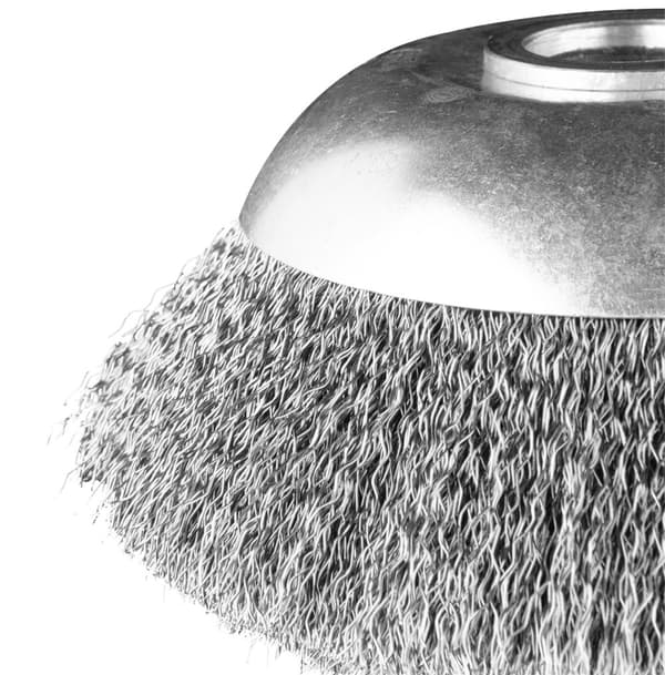 Stålbørste til buskrydder 150 x 25,4 mm, bløde, bølgede tråde