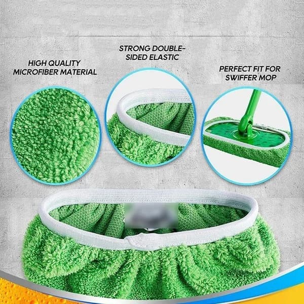 2-Pack Återanvändningsbar Swiffer Mikrofiberduk Grön 25×11,5cm