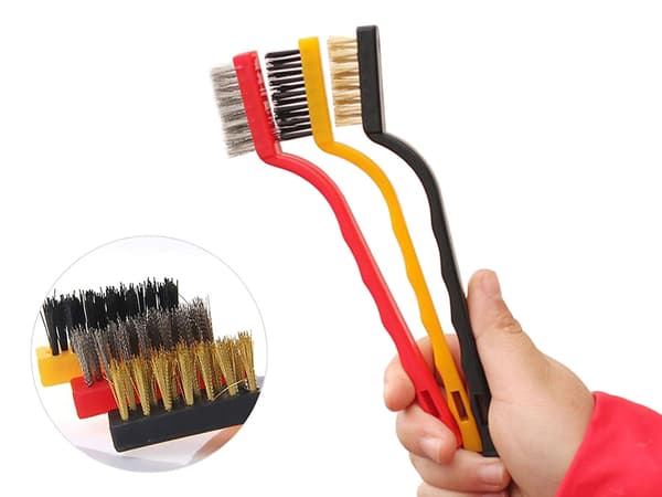 Stålbørster Sæt - Messing, stål & nylon – 3-Pak