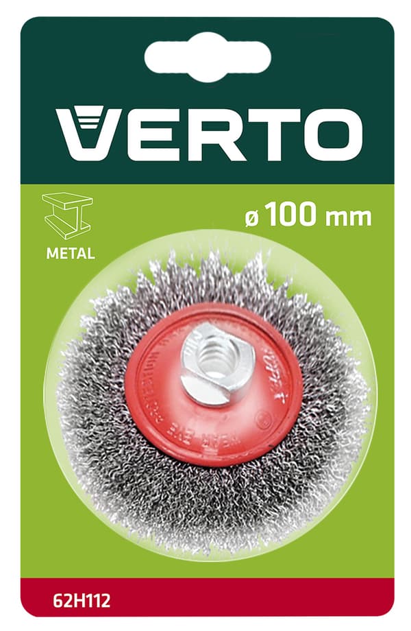 Stålbørsteskive bøjet 100 mm x M14