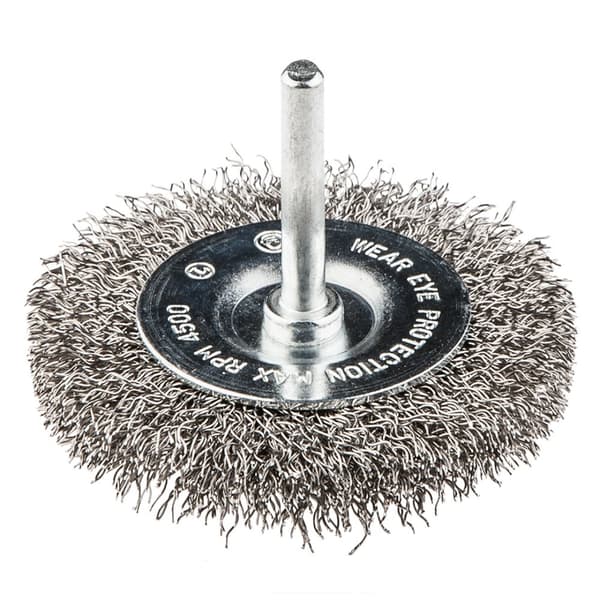 Trådskivebørste med 50 mm skaft, INOX