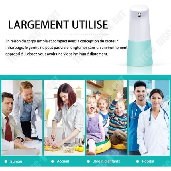 TD® 250 ml automatisk tvålautomat med skum, beröringsfri infraröd sensor för badrum, hotell, restauranger