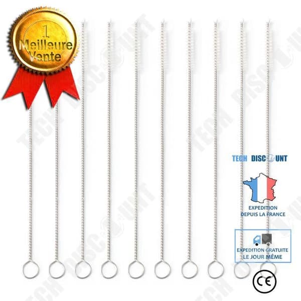 TD® 10-pack rostfria rör och pipetter Rengöringsborste Rengöring Halmrör Ren design