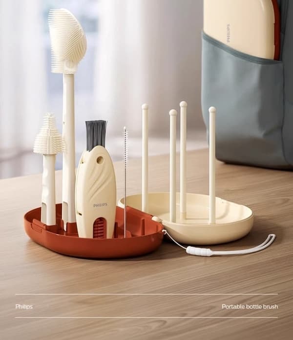 Philips bärbar flaskborste koppborste nippel silikon rengöringsborste rengöringsborste set