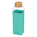 Miniatyrbild 1 av 4: Glasflaska - Quokka - Fyrkantig modell - Silikonfodral - 700 ML - Teal