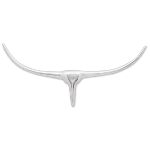 vidaXL Veggmontert aluminium Oksehode dekorasjon Sølv 72 cm