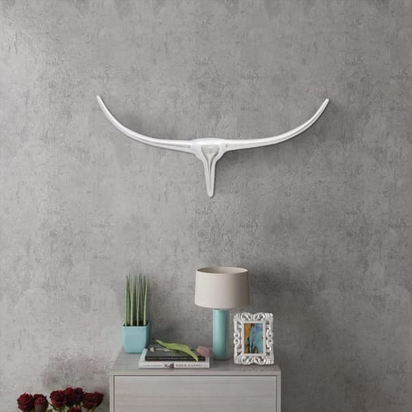 vidaXL Veggmontert aluminium Oksehode dekorasjon Sølv 72 cm