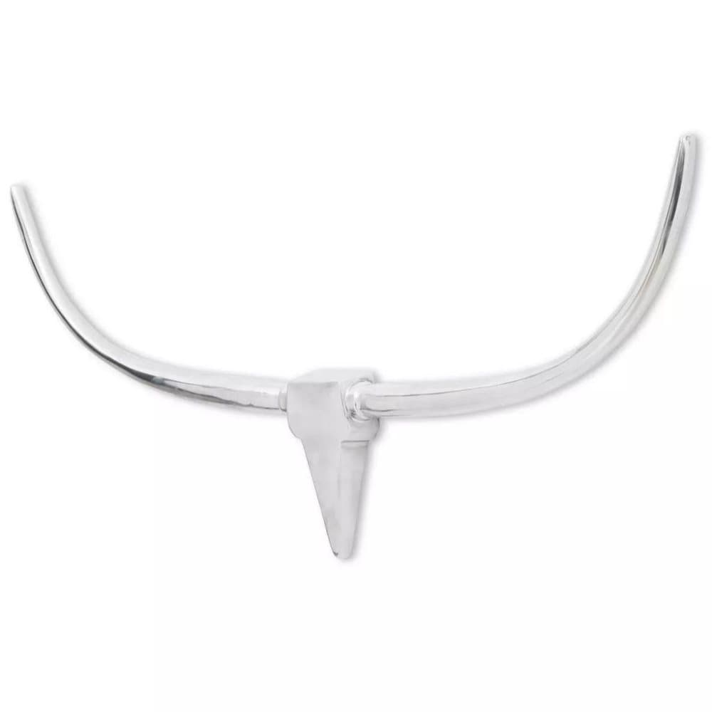 vidaXL Veggmontert Aluminium Oksehode Dekorasjon Sølv 125 cm