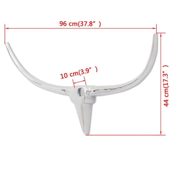 vidaXL 242337 Wall Mounted Aluminium Bull's Head Decoration Silver 96 cm