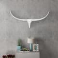 Pikkukuva 6 / 7: vidaXL 242337 Wall Mounted Aluminium Bull's Head Decoration Silver 96 cm