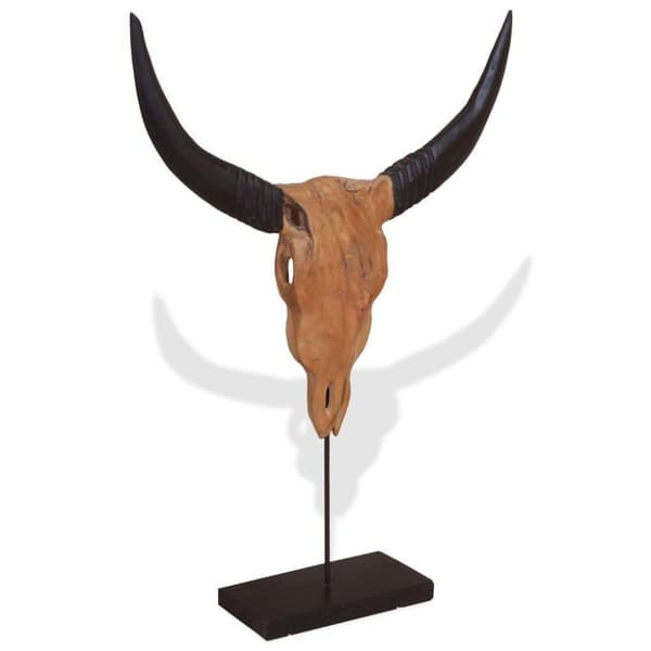 vidaXL Oksehodeskulptur teak 66x15x88 cm