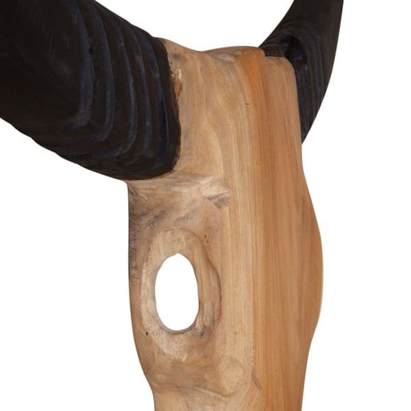 vidaXL Oksehodeskulptur teak 66x15x88 cm
