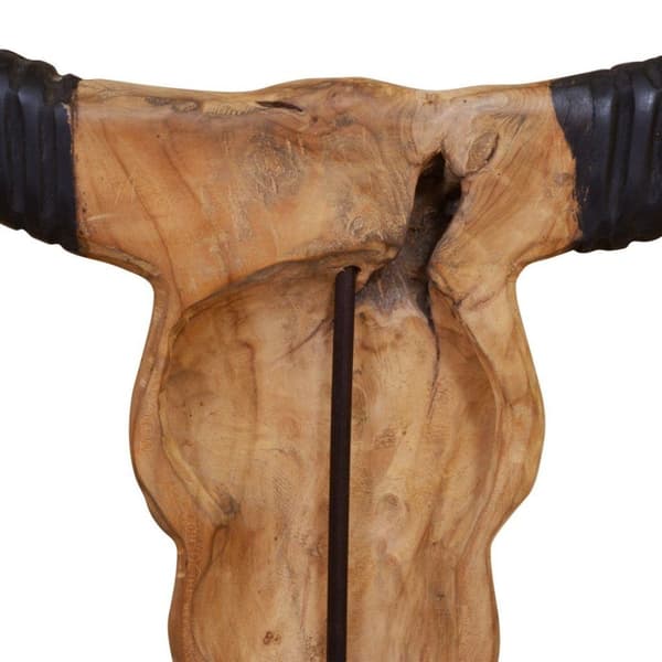 vidaXL Oksehodeskulptur teak 66x15x88 cm