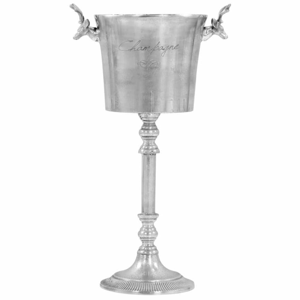 vidaXL Champagnekjøler solid aluminium 39x29x71 cm sølv