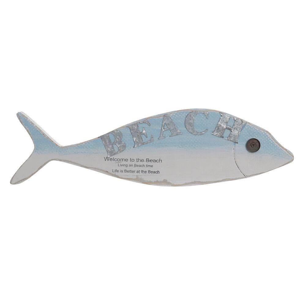 Väggdekoration DKD Home Decor Järn Fisk Trä MDF (39 x 2 x 11 cm)