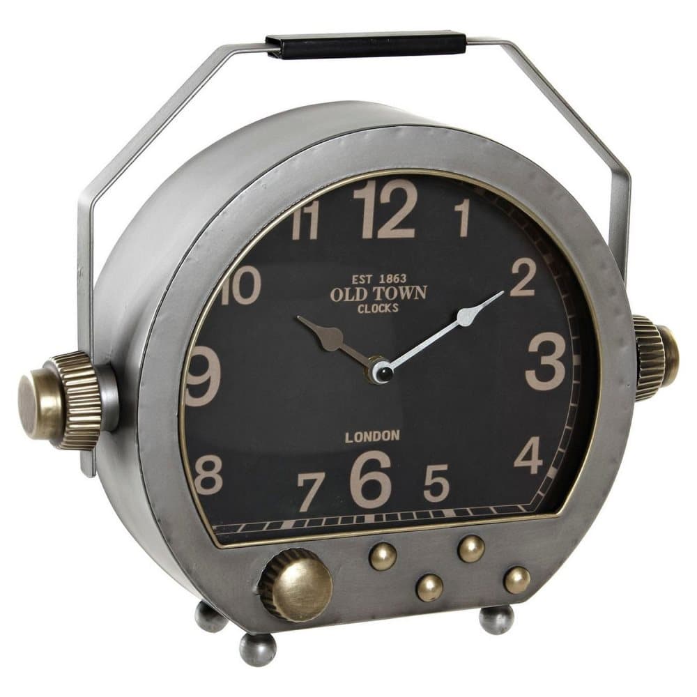 Asztali óra DKD Home Decor Silvrig Järn (34 x 10 x 29.5 cm)