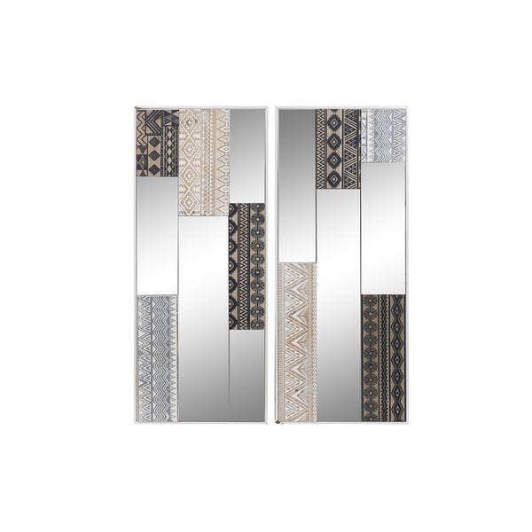 Väggdekoration DKD Home Decor Trä Glas Boho Stam (2 pcs)