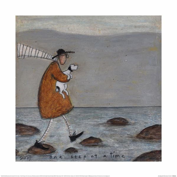 Sam Toft One Step At A Time Wall Art Grey/Brown 40cm x 40cm