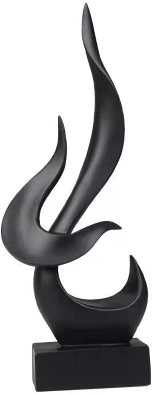 Abstrakt skulptur dekorativ svart flamma staty, sovrum vardagsrum dekoration moderna konst harts figurer, skrivbord hylla hem rum dekoration