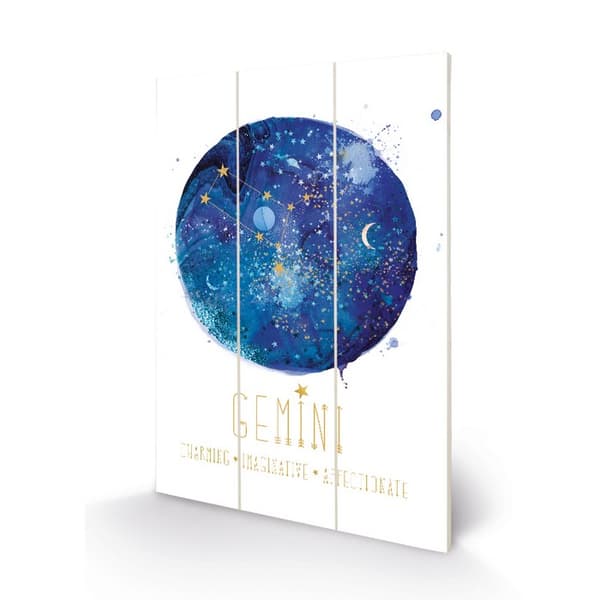 Summer Thornton Gemini Wood Plaque White/Blue 29.5cm x 20cm