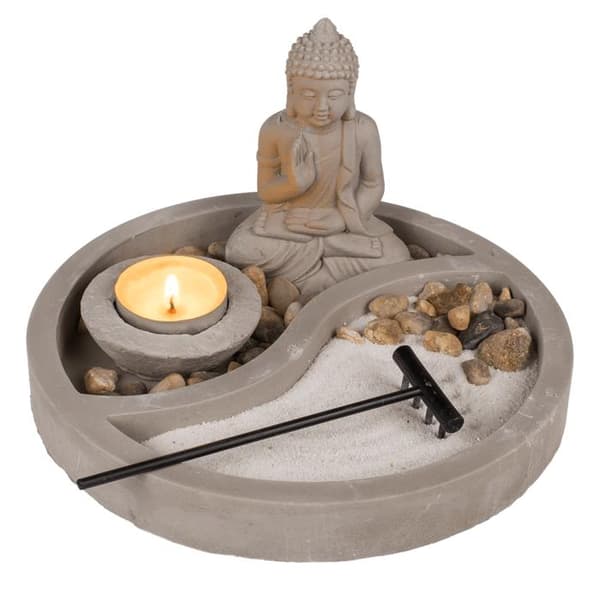 Zen Buddha Bordsdekoration med Ljushållare