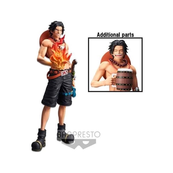 Statuett - BanPresto - Grandista Nero Portgas D. Ace - 28 cm - Svart - Röd - Plast - Harpiks